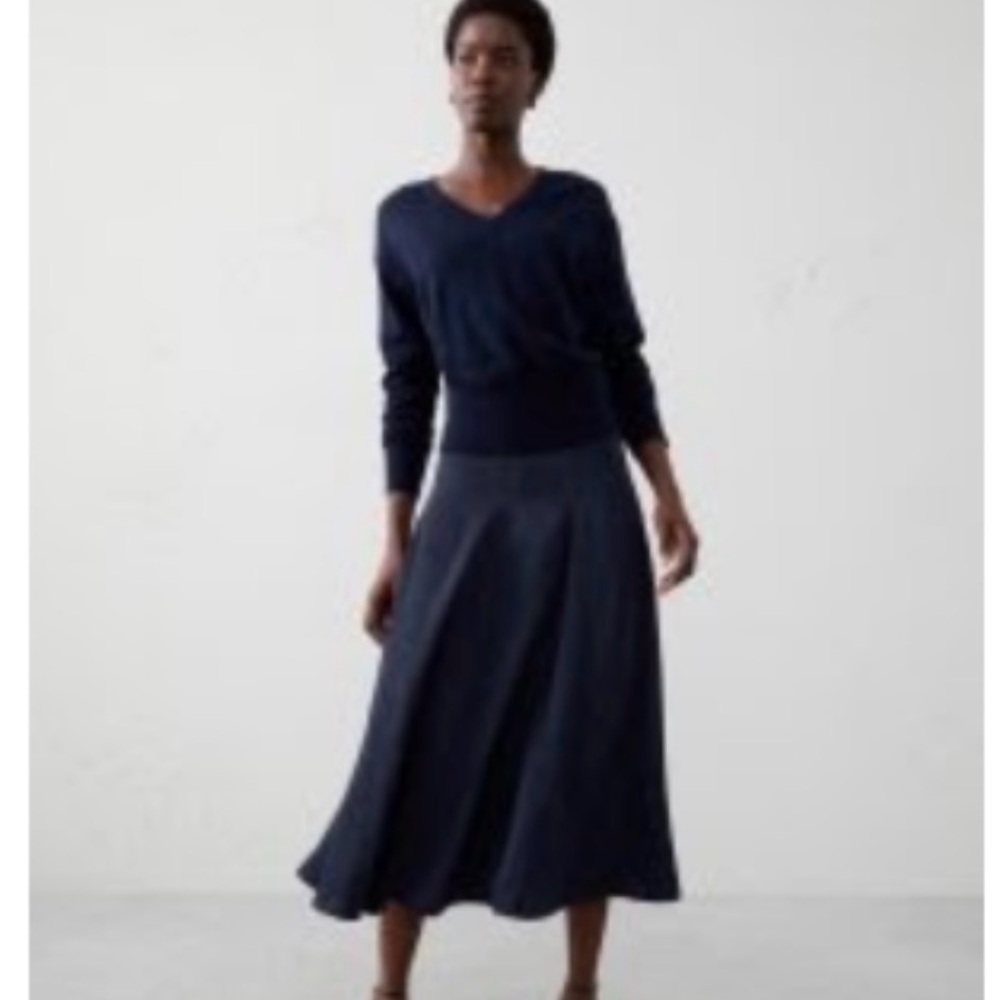 Banana Republic Factory Navy A-Line Midi Skirt